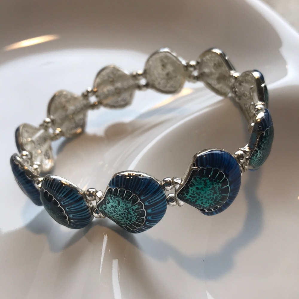 Gorgeous Blue and Green Shell Inspired Bracelet